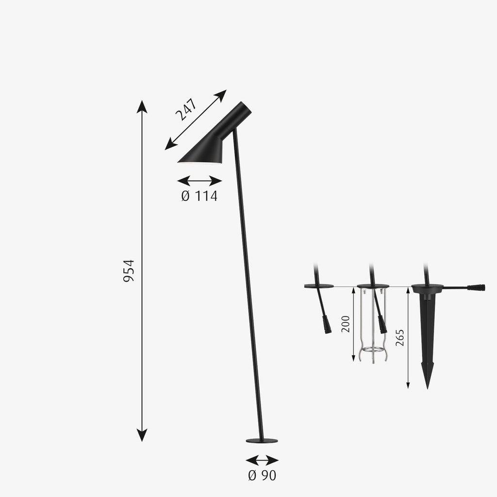 AJ Garden Pullert med spyd H:95cm - Startpakke