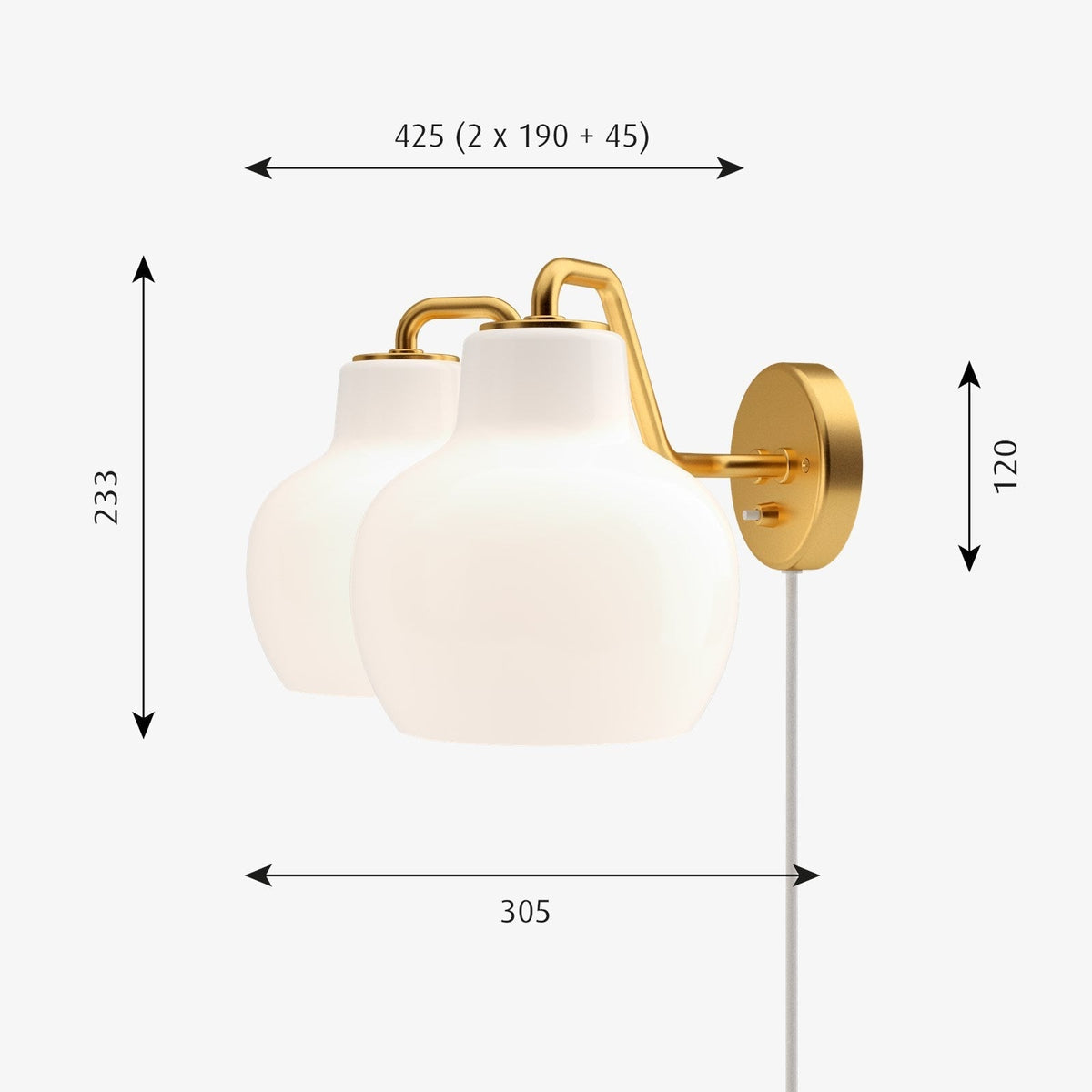 VL Ring Crown dobbel Vegglampe